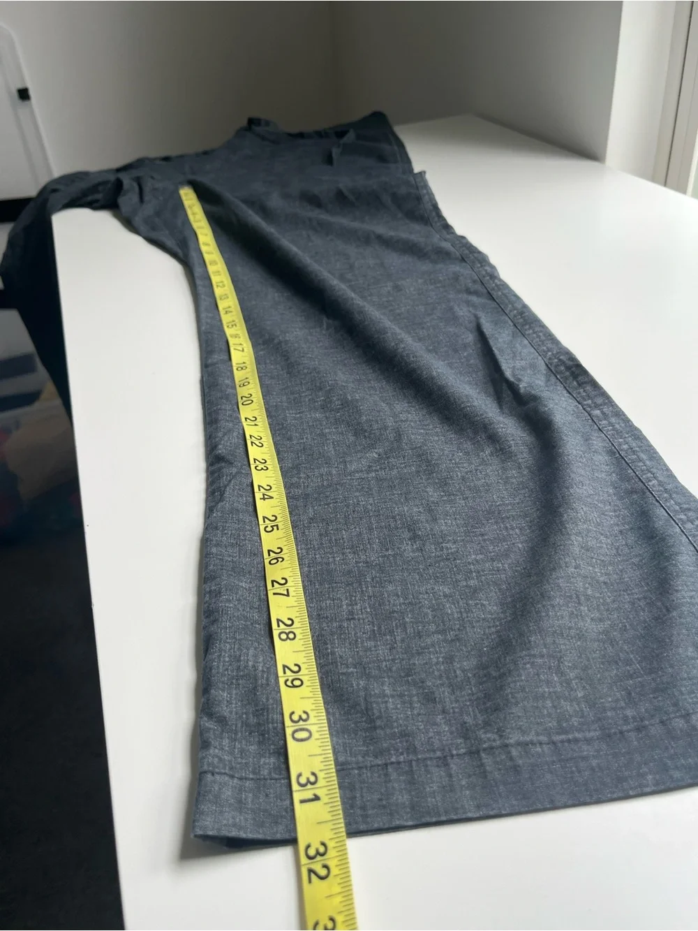 Prana Sutra Hemp Pants Relaxed Fit Wide Leg Lightweight Gray Large